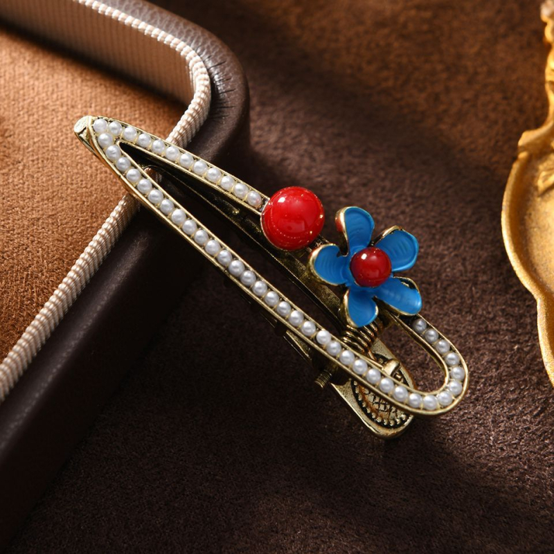 Muylinda clips de păr cu formă de cioc de rață, stil retro, aliaj de zinc