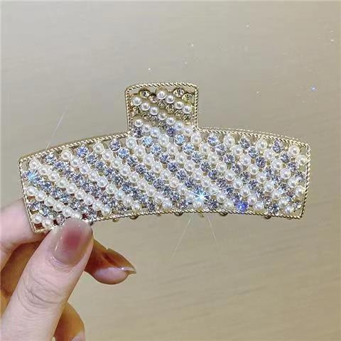 Aksesoar za kosu Shark Clip s dijamantnim kristalima, legura, elektroplatiranje, za žene, zima 2022