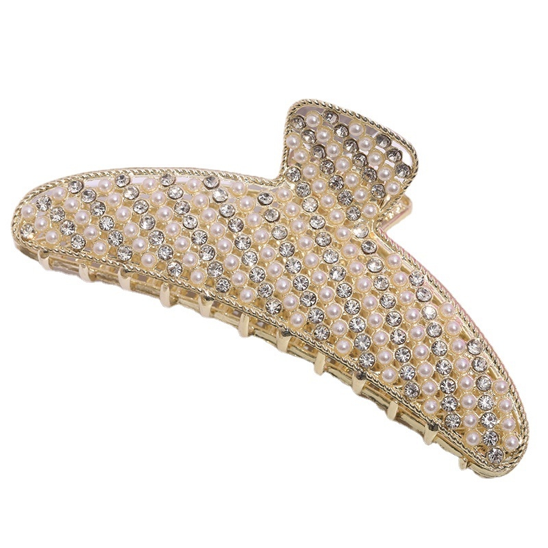 Aksesoar za kosu Shark Clip s dijamantnim kristalima, legura, elektroplatiranje, za žene, zima 2022