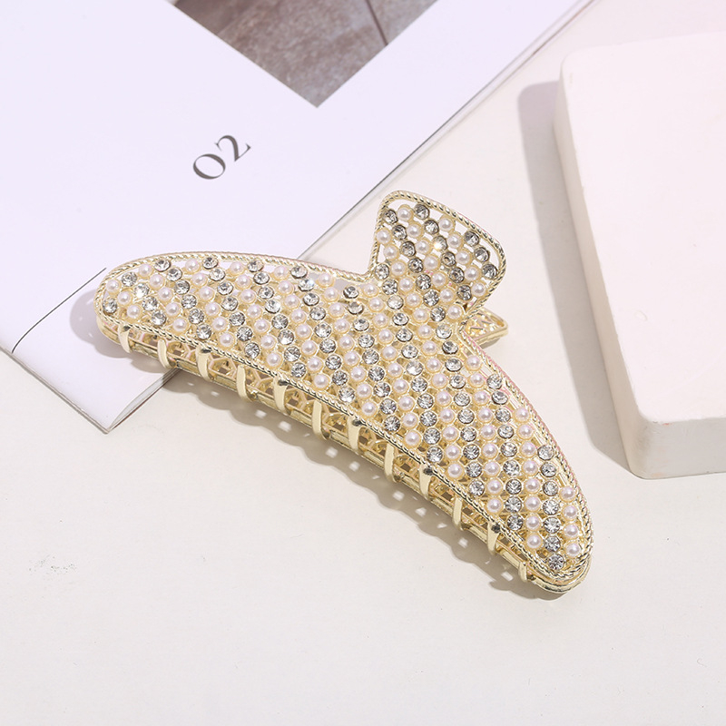 Aksesoar za kosu Shark Clip s dijamantnim kristalima, legura, elektroplatiranje, za žene, zima 2022