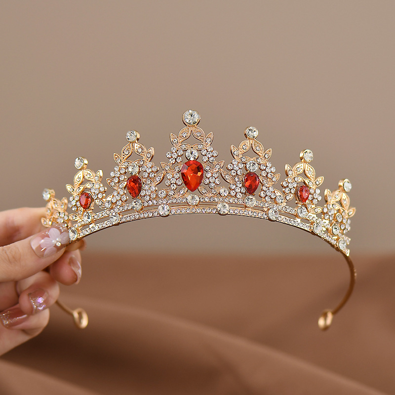 Dječja tiara u stilu dvorca, diadem od legure, elektroplatirani završetak, tip kristala: kristal
