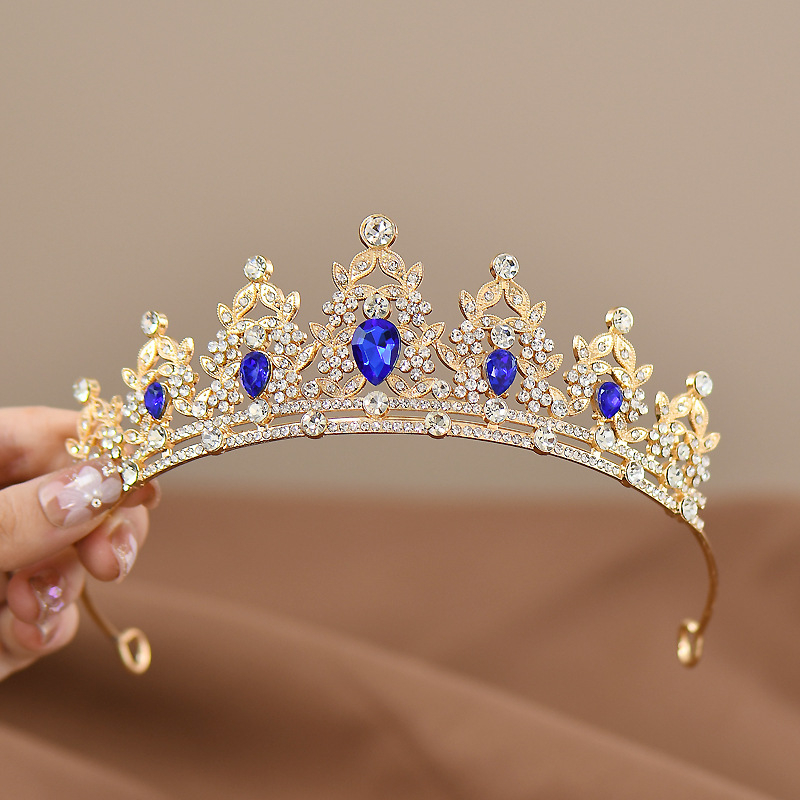 Dječja tiara u stilu dvorca, diadem od legure, elektroplatirani završetak, tip kristala: kristal