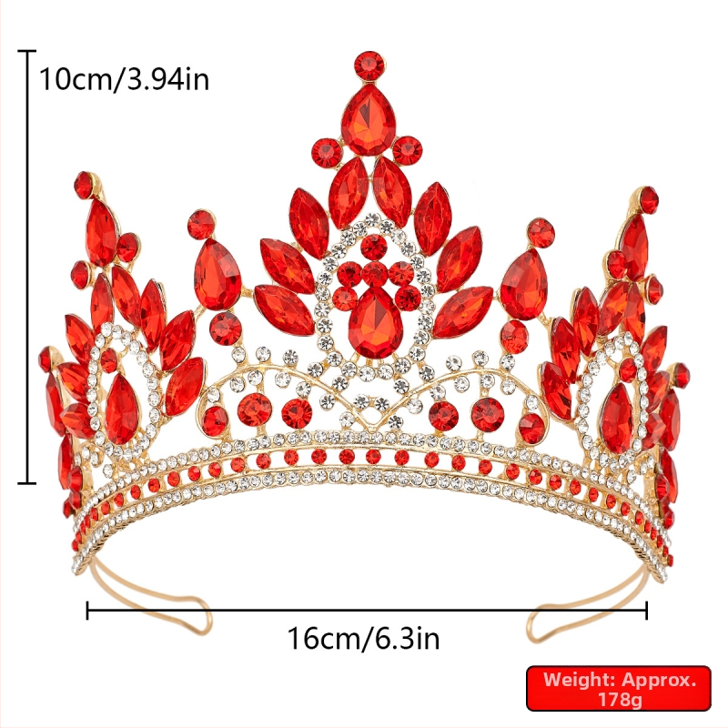 Vjenčana kruna tiara, metalna legura, pravi cirkon kristali, elektroplatiranje