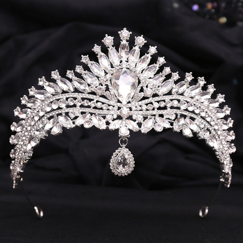 Nevjesta tiara, Korejski stil, Oblik krune, Kristalni ukras, Elektroplatiranje