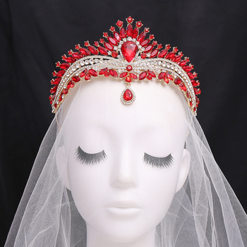 Nevjesta tiara, Korejski stil, Oblik krune, Kristalni ukras, Elektroplatiranje