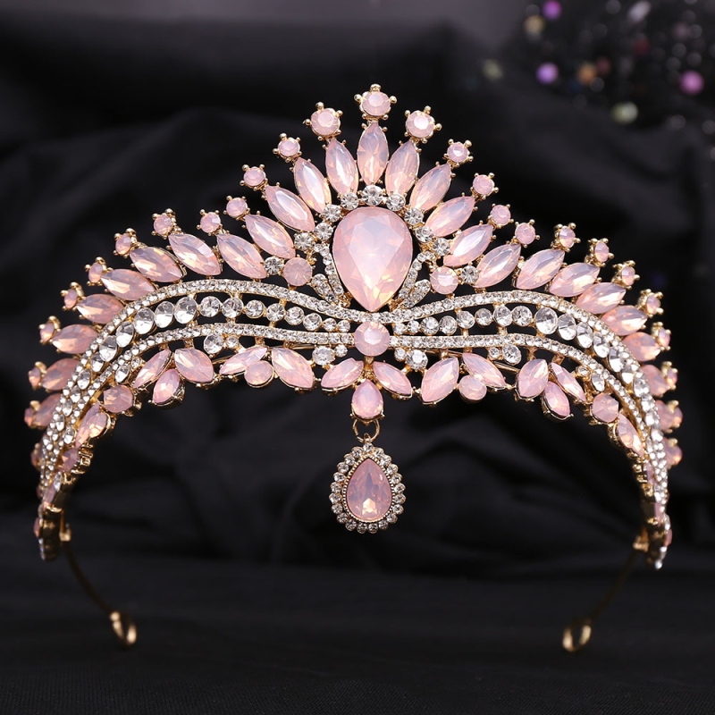 Nevjesta tiara, Korejski stil, Oblik krune, Kristalni ukras, Elektroplatiranje