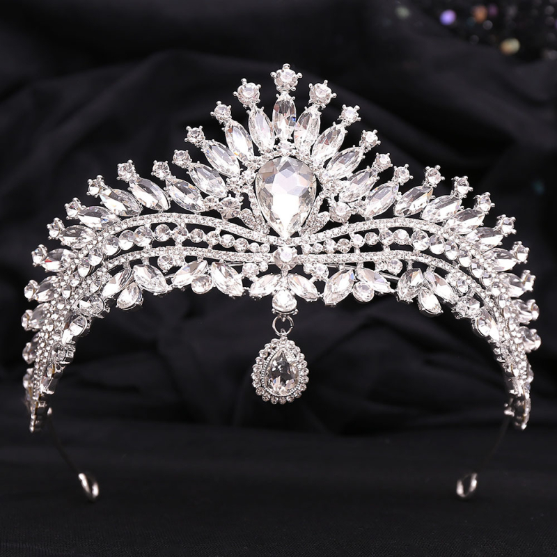 Nevjesta tiara, Korejski stil, Oblik krune, Kristalni ukras, Elektroplatiranje