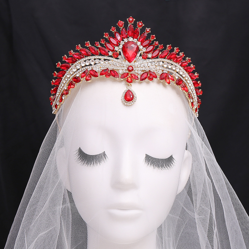 Nevjesta tiara, Korejski stil, Oblik krune, Kristalni ukras, Elektroplatiranje