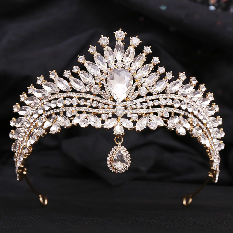 Nevjesta tiara, Korejski stil, Oblik krune, Kristalni ukras, Elektroplatiranje