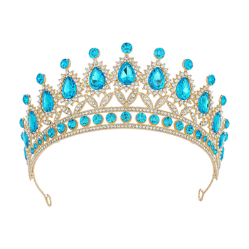 Γυναικεία κορώνα για τα μαλλιά YINZUO – Μπαρόκ στεφάνι με ζιρκόν, διακόσμηση με διαμάντια, λευκοί κρύσταλλοι, επίχρυσο KC