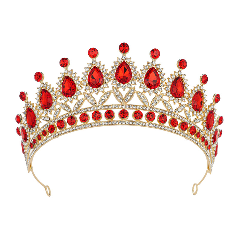 Γυναικεία κορώνα για τα μαλλιά YINZUO – Μπαρόκ στεφάνι με ζιρκόν, διακόσμηση με διαμάντια, λευκοί κρύσταλλοι, επίχρυσο KC