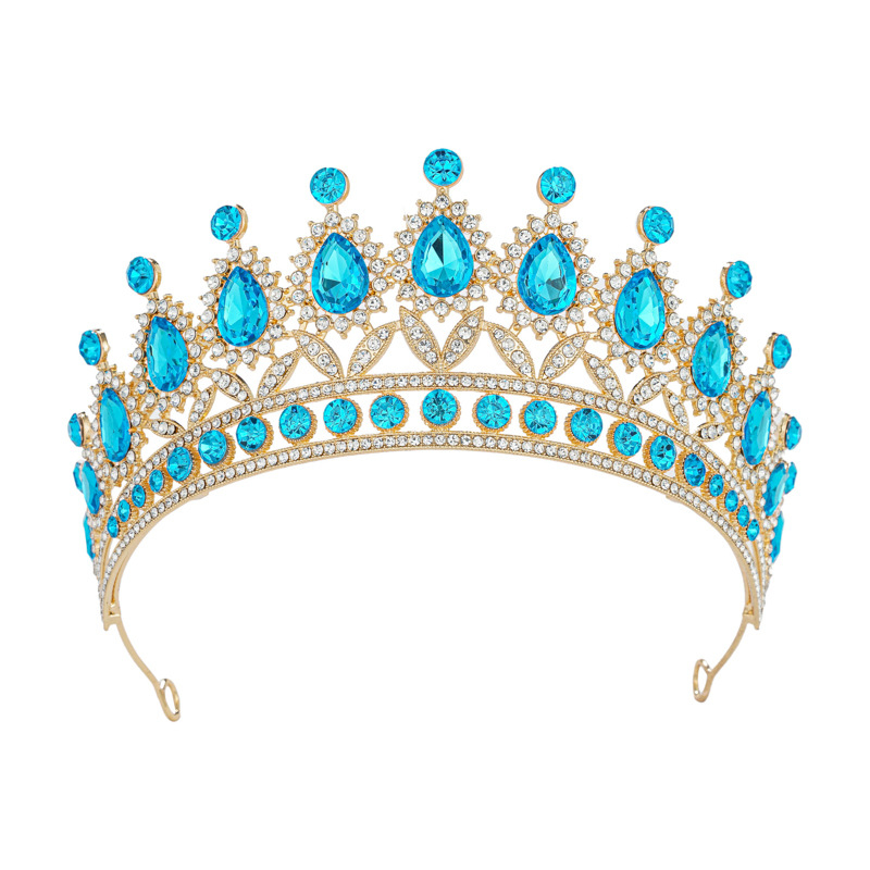 Γυναικεία κορώνα για τα μαλλιά YINZUO – Μπαρόκ στεφάνι με ζιρκόν, διακόσμηση με διαμάντια, λευκοί κρύσταλλοι, επίχρυσο KC