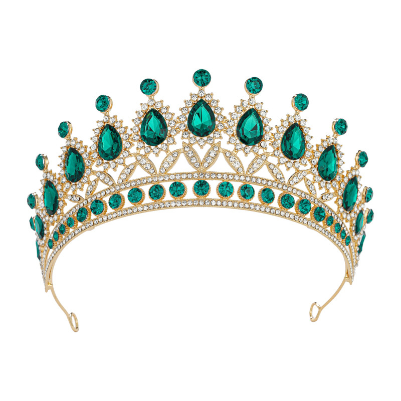 Γυναικεία κορώνα για τα μαλλιά YINZUO – Μπαρόκ στεφάνι με ζιρκόν, διακόσμηση με διαμάντια, λευκοί κρύσταλλοι, επίχρυσο KC