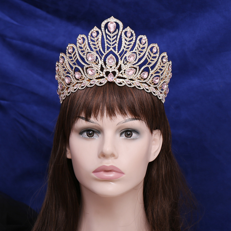 Ženska tiara za glavu, od legure, s dijamantima, bijeli kristali