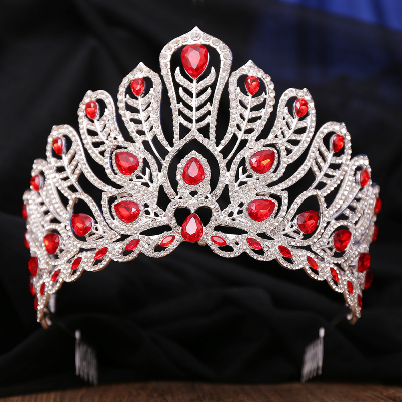 Ženska tiara za glavu, od legure, s dijamantima, bijeli kristali