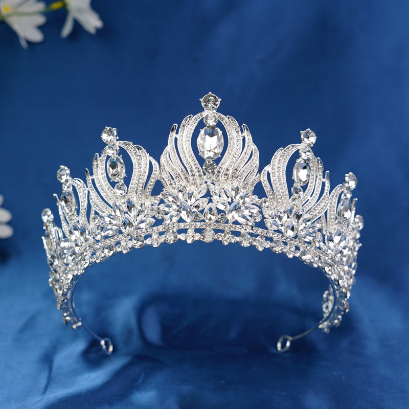 Dodaci za glavu – Kruna tiara, legura, s dijamantnim ugradnjama, ženski stil
