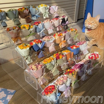 Automobiļa gaisa ventilācijas aromaterapijas dekors ar kaltētiem ziediem – mini kaltēto ziedu pušķis, krāsots, paredzēts maisiņam