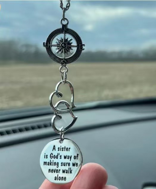 Ангелска украса за задното огледало на колата — сплав, електроплакиране, марка Dingsong, модел: кръст/корона/римски цифри, стил: персонален тренд