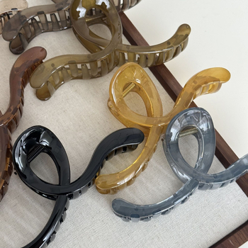 Κλιπ μαλλιών - Cross Wave Grip, Korean-style (Υλικό: Πλαστικό/ρητίνη; Τύπος κλιπ: Grip; Διαδικασία: Χειροποίητο; Μάρκα: Densewell/Mija)