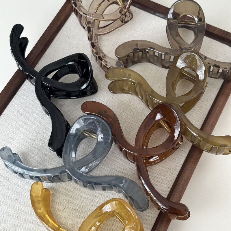 Κλιπ μαλλιών - Cross Wave Grip, Korean-style (Υλικό: Πλαστικό/ρητίνη; Τύπος κλιπ: Grip; Διαδικασία: Χειροποίητο; Μάρκα: Densewell/Mija)