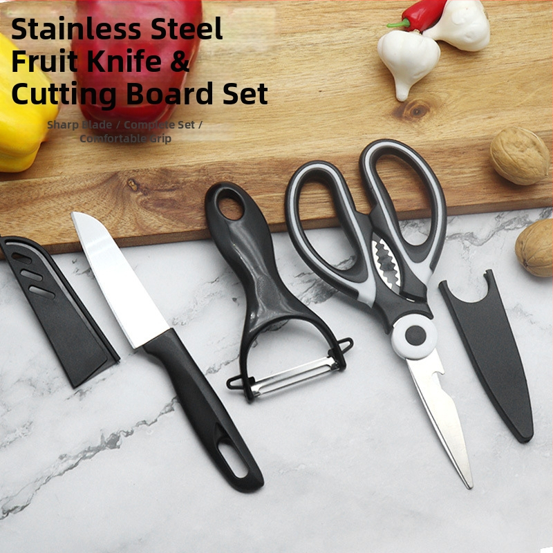 Σετ τριών ψαλιδιών κουζίνας — Ανοξείδωτο ατσάλι, Πολυλειτουργικά, φορητά για φοιτητικό δωμάτιο και εξωτερική χρήση