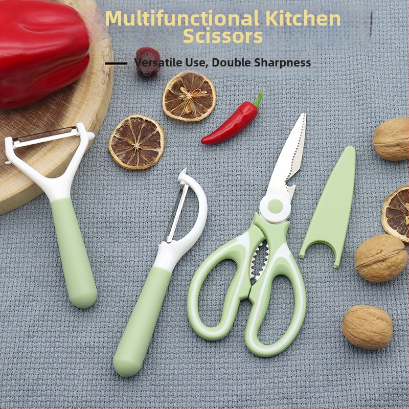 Σετ τριών ψαλιδιών κουζίνας — Ανοξείδωτο ατσάλι, Πολυλειτουργικά, φορητά για φοιτητικό δωμάτιο και εξωτερική χρήση