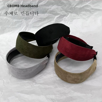 Sieviešu auduma matu lente ar platām malām, roku darbs, retro stils