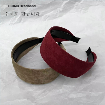 Sieviešu auduma matu lente ar platām malām, roku darbs, retro stils