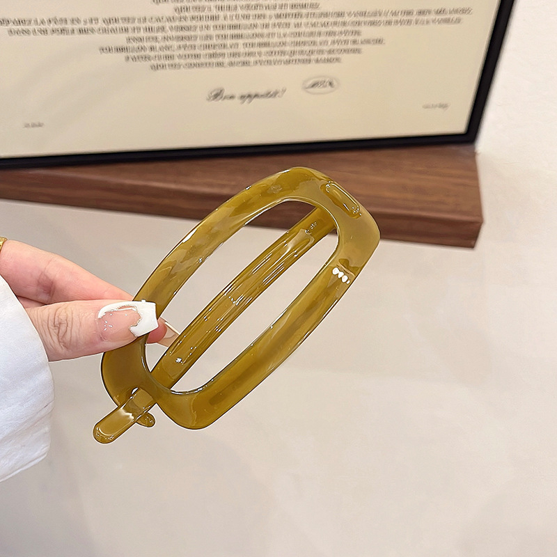 Spona za kosu – Elegantno, minimalističko dizajn; Materijal: plast/smola; Okretni klips; Obrada: pečena boja; Ljeto 2024