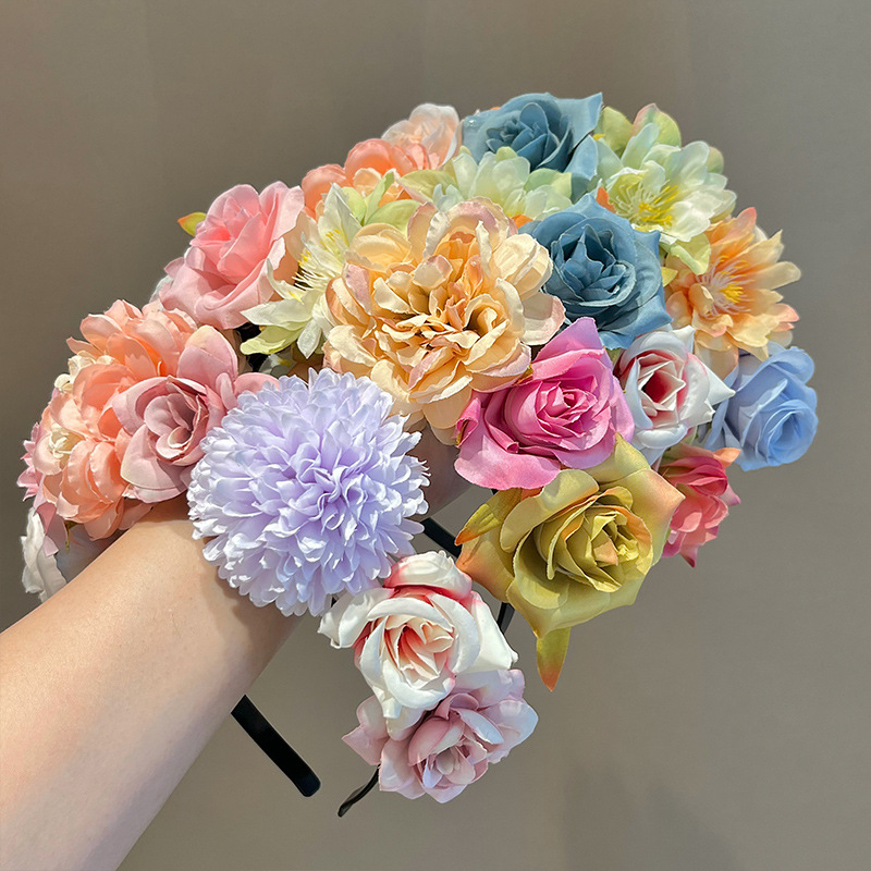 Κοριτσίστικος κεφαλόδεσμος μαλλιών με λουλούδι - Μοντέλο: τριαντάφυλλο, Υλικό: Πλαστικό/ρητίνη, Στυλ: παιδικό, Στρώσιμο/Stacking, Επεξεργασία Seiko, Καλοκαίρι 2024