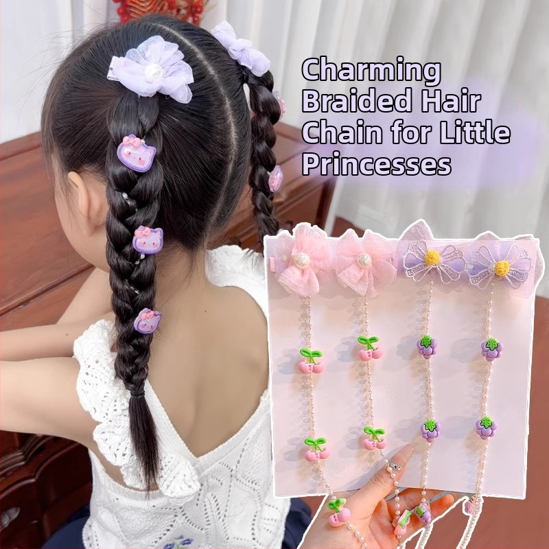 Detská ozdoba na vlasy s kvetom a perlami — motív kresleného filmu, materiál zmes, štýl roztomilý, mikro pavé úprava, pôvod Jinhua, jeseň 2024