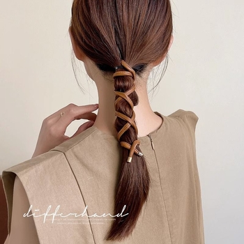 Nahkane juukseband naistele kõrgeponni jaoks, Jaapani-Korea stiil, bränd Unique, 2025 kevad, peakatete aksessuaar