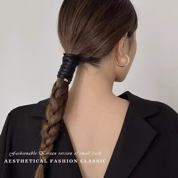 Nahkane juukseband naistele kõrgeponni jaoks, Jaapani-Korea stiil, bränd Unique, 2025 kevad, peakatete aksessuaar
