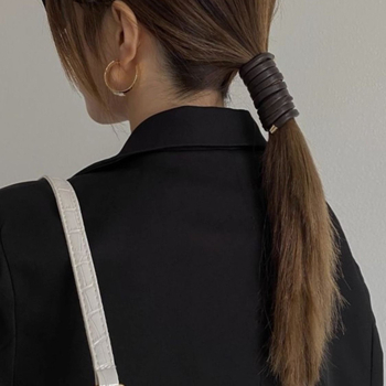 Nahkane juukseband naistele kõrgeponni jaoks, Jaapani-Korea stiil, bränd Unique, 2025 kevad, peakatete aksessuaar