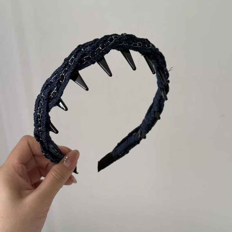Klip za kosu za glavu s denim mašnom i lancem, ručna izrada, lagani luksuzni stil, za žene