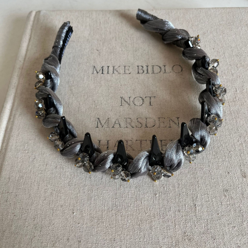 Klip za kosu za glavu s denim mašnom i lancem, ručna izrada, lagani luksuzni stil, za žene