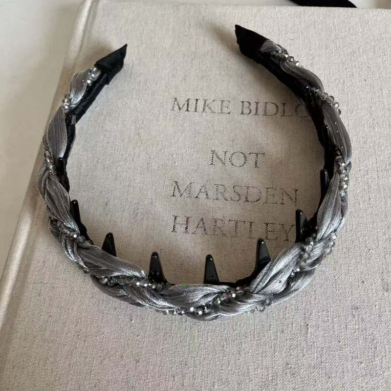 Klip za kosu za glavu s denim mašnom i lancem, ručna izrada, lagani luksuzni stil, za žene