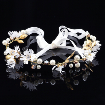 Korea-stiili metallist juukseband lillede kujundusega, elektroplaaditud