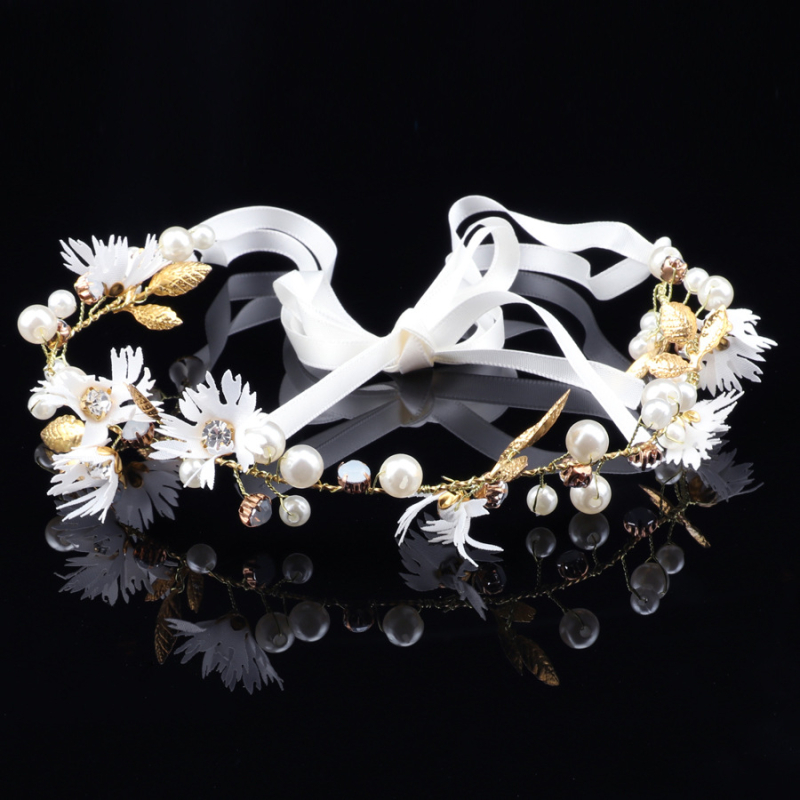 Korea-stiili metallist juukseband lillede kujundusega, elektroplaaditud