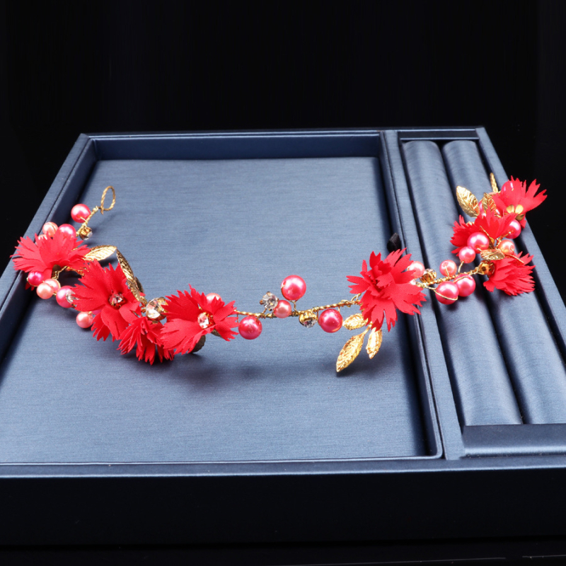 Korea-stiili metallist juukseband lillede kujundusega, elektroplaaditud