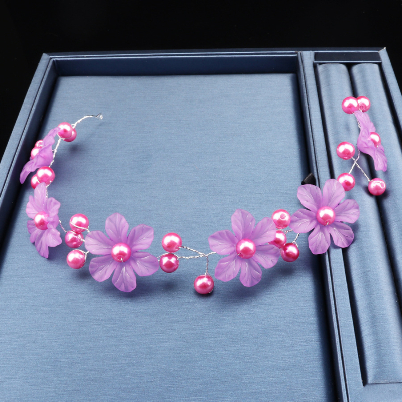 Korea-stiili metallist juukseband lillede kujundusega, elektroplaaditud