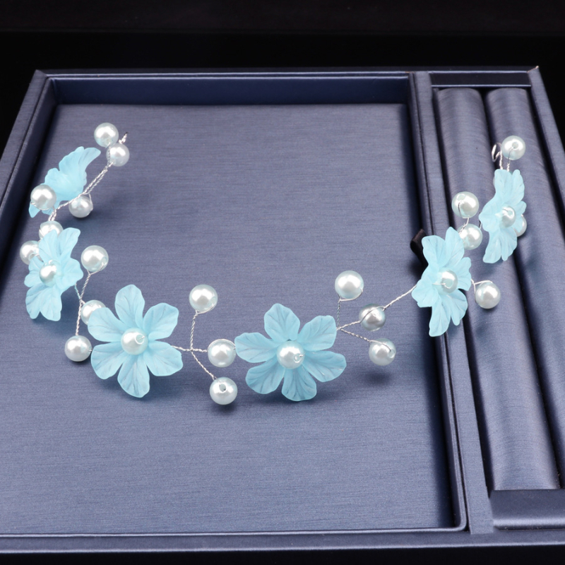 Korea-stiili metallist juukseband lillede kujundusega, elektroplaaditud