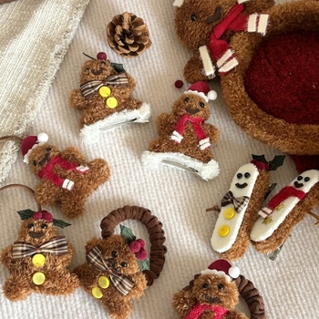 BB klipsa za kosu - Gingerbread Man dizajn, ručna izrada, za žene