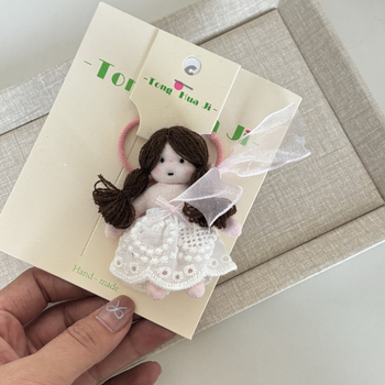 Clamă de păr în stil coreean - sirenă drăguță, împletită, material textil, lucrată manual