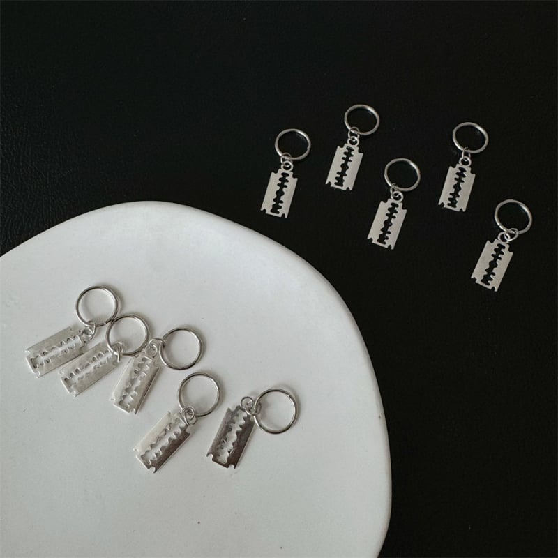 Accesoriu pentru păr din aliaj, stil hip-hop, Dirty Braid, pandantiv cu lanț încrucișat și fluture, placare electrolitică; ambalaj individual