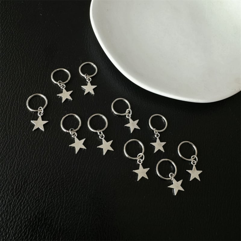 Accesoriu pentru păr din aliaj, stil hip-hop, Dirty Braid, pandantiv cu lanț încrucișat și fluture, placare electrolitică; ambalaj individual