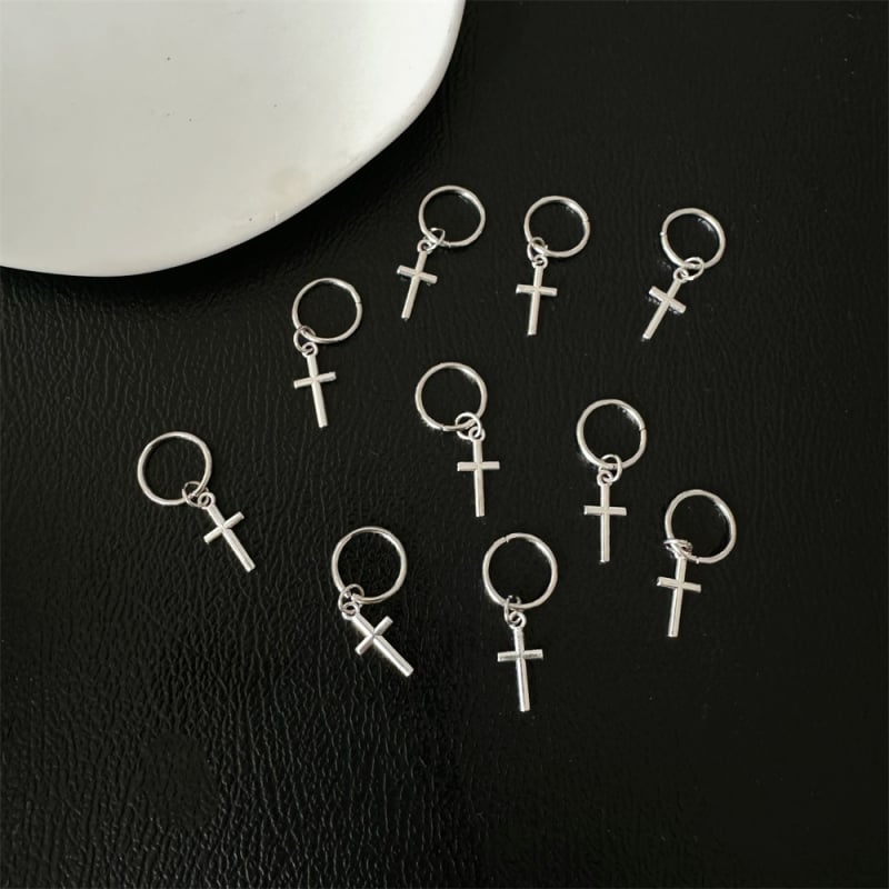 Accesoriu pentru păr din aliaj, stil hip-hop, Dirty Braid, pandantiv cu lanț încrucișat și fluture, placare electrolitică; ambalaj individual