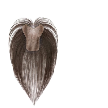 Fragment de perucă pentru frunte, fără margine, respirabil, țesut mecanic și manual, păr drept, model P618, poate fi vopsit și tratat cu perm