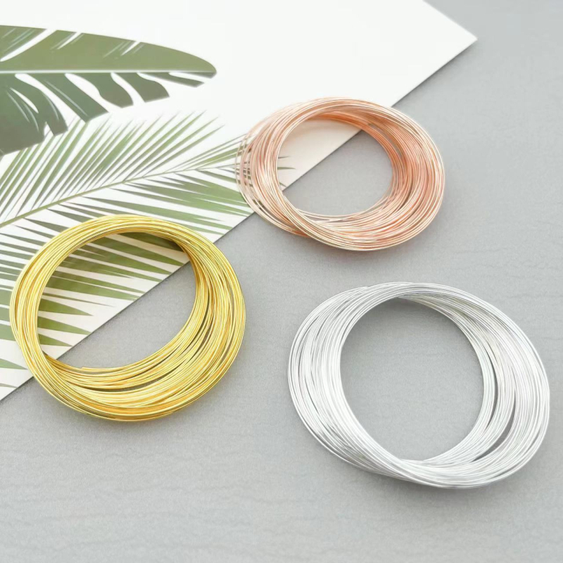 Prsten od memorijskog žice – DIY dodatak za nakit, kompatibilan s perlicama, metalni premaz, ytsp