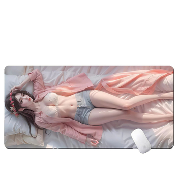 Подложка за бюро, гумена, едностранна, дизайн с аниме момиче, национален стил